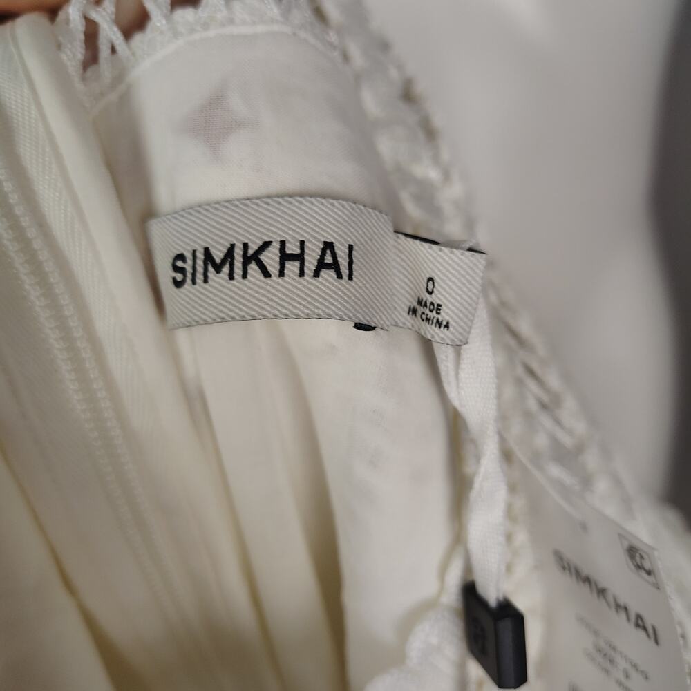 SIMKHAI Coen Crewneck Mini Dress in White Size 0 - Picture 4 of 14